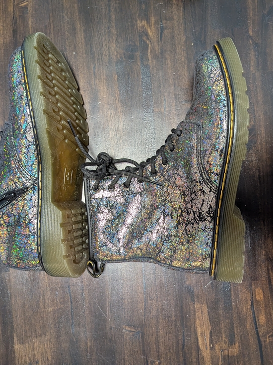 Dr. Martens 1460 Crinkle Metallic Lace Up Boots - Picture 2 of 7